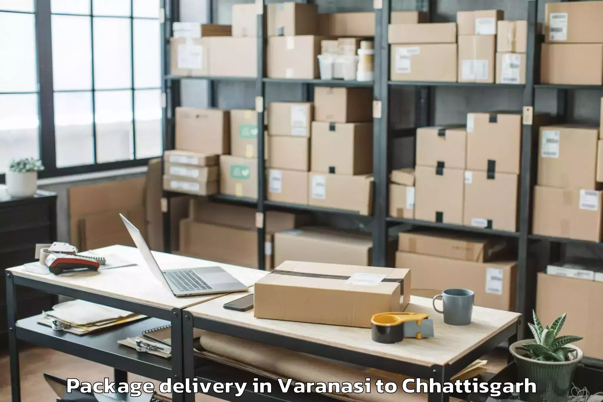 Professional Varanasi to Berla Package Delivery